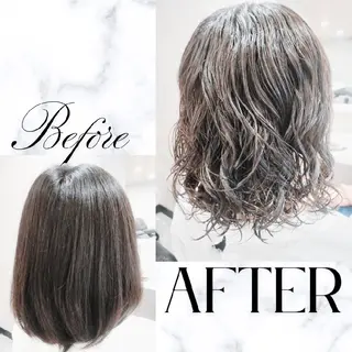 ミディアム パーマ GR 髪質改善トリートメント×ヘッドスパ【ジーアール】所属・🌺中村🌺毎日楽し くなる髪をご提案✨のヘアスタイル