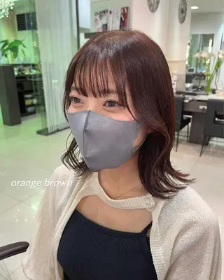 ミディアム ぷつっとボブ/ちゅる ピンク/mika☆のヘアスタイル