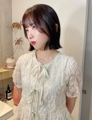 カラー レイヤーカット/ 縮毛矯正/ミサキ💐のヘアスタイル