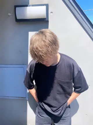 ショート カラー パーマ ヘアアレンジ メンズ キッズ 暖色系/透明感 治野心のヘアスタイル