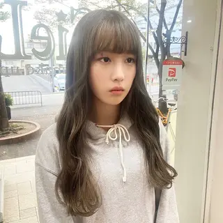 ロング カラー 髪質改善/ストレート /透明感/西川奈穂のヘアスタイル