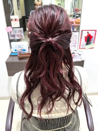 ロング ヘアアレンジ 艶カラー/縮毛矯正/ ブリーチカラー/みなのヘアスタイル