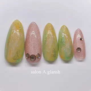 ネイル salon A.glansh所属・肌質改善salon♪ 効果がわかる♪南森町のネイルデザイン