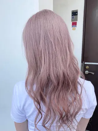 ロング カラー パーマ ヘアアレンジ メンズ キッズ ネイル マツエク・マツパ 艶ピンク*ヘアセット 🌙shioriのヘアスタイル