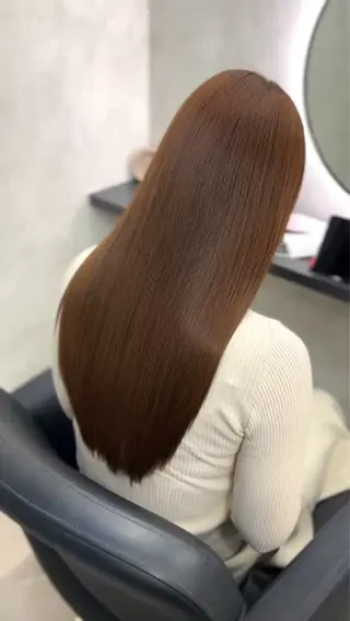 ロング カラー ハイライト/レイヤー ミルクティー/山本のヘアスタイル