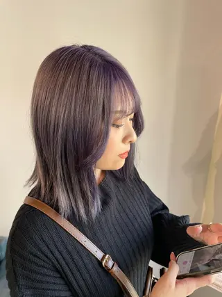 ミディアム カラー La fith hair ray 札幌店所属・顔まわり/W カラー/リョウのヘアスタイル