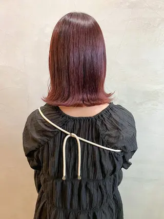 ミディアム カラー Musee plume所属・荻野七菜子 ボブのヘアスタイル