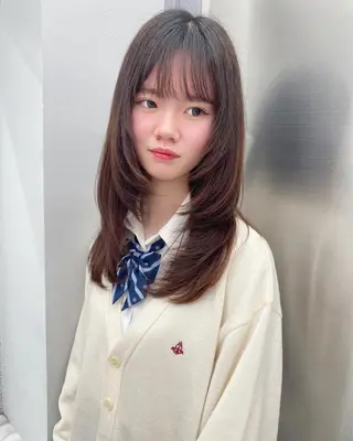 ロング 京都レイヤーカット/ 縮毛矯正/羽柴りくのヘアスタイル