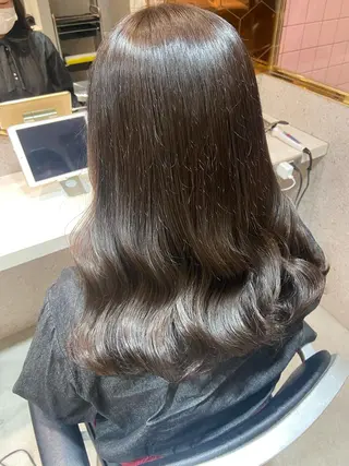 セミロング カラー 新宿/韓国ヘア 中明度カラー/かやのヘアスタイル