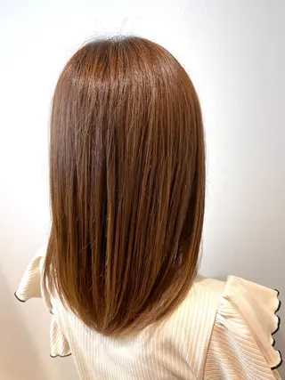 セミロング カラー 髪質改善縮毛矯正 💎TOMOのヘアスタイル
