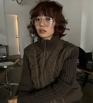 ショート パーマ パーマ、ボブ、透明感 カラー、小須田ゆあのヘアスタイル