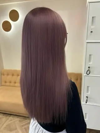 セミロング カラー ミルクティ/ピンク/ レイヤー/yuriaのヘアスタイル