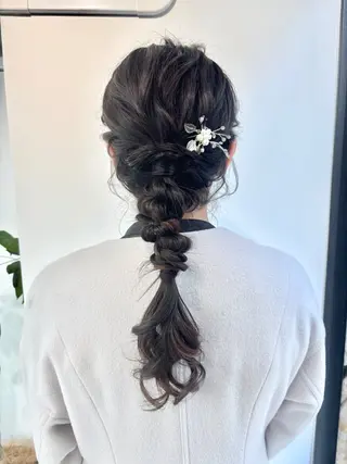 ロング カラー ヘアアレンジ ハイトーンカラー 🦋yuri🦋のヘアスタイル