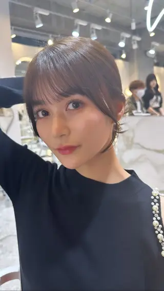 ミディアム カラー 新宿/韓国レイヤー 髪質改善カラー/角所のヘアスタイル