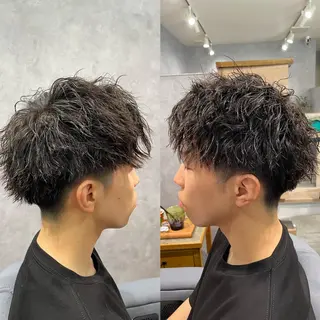 ショート パーマ メンズ 黒岩 梨沙のヘアスタイル