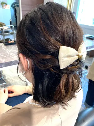 ミディアム ヘアアレンジ 安田 菜摘のヘアスタイル