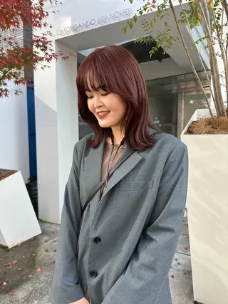 ミディアム カラー REINA☁️透明感 カラー/ぷつっと♡のヘアスタイル