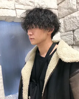 パーマ ヘアアレンジ メンズ ainico+所属・メンズ特化✂️栗原 侑也のヘアスタイル