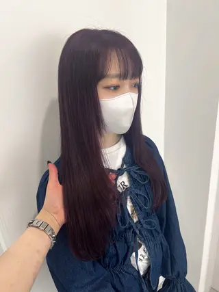 ロング カラー 暗髪🩶ラベンダー/ ブルー/ユウナ🤍のヘアスタイル