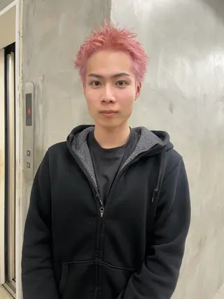 ショート カラー メンズ スパイラルパーマ 🌐hina⭐️のヘアスタイル