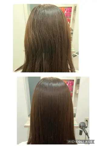 ミディアム パーマ ブリーチ&ストレート 長谷川勇人のヘアスタイル