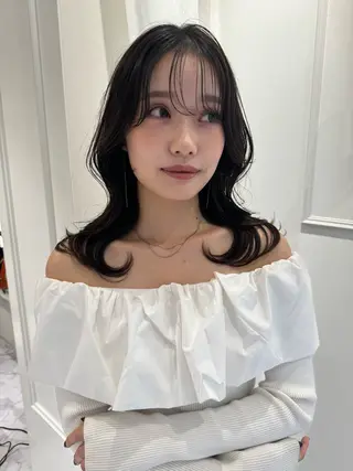 セミロング カラー ParveMix🍀 藤原愛未のヘアスタイル