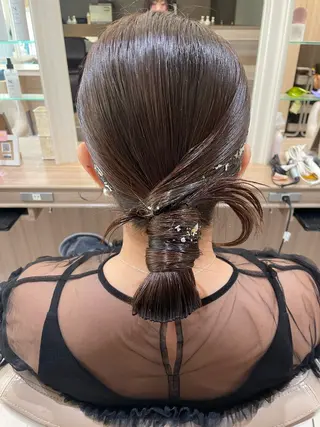 セミロング ヘアアレンジ 韓国ヘアメイク🎀/ 縮毛矯正✨山本媛香のヘアスタイル