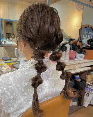 セミロング ヘアアレンジ 山本 陸央のヘアスタイル