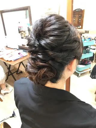 セミロング ヘアアレンジ ヘアセット/卒業式 袴着付け✨清水玲歌のヘアスタイル