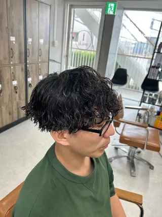 パーマ メンズ カズキ🌼曲がる縮毛 /くせ毛パーマのヘアスタイル