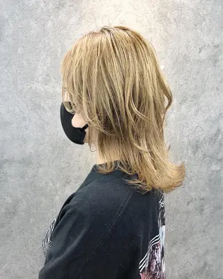 ミディアム 所渉/韓国レイヤー /ウルフカットのヘアスタイル