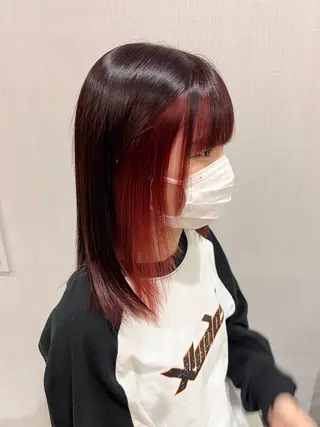 ミディアム カラー 本田 歩のヘアスタイル