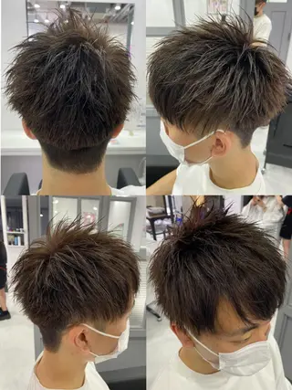ショート カラー パーマ ヘアアレンジ メンズ 🔥メンズパーマ特 化🔥渡辺一翔🔥のヘアスタイル