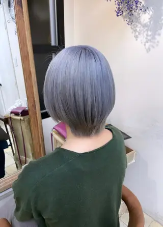 ロング カラー ⭐ハイトーンブリーチ ミルクティーピンクのヘアスタイル