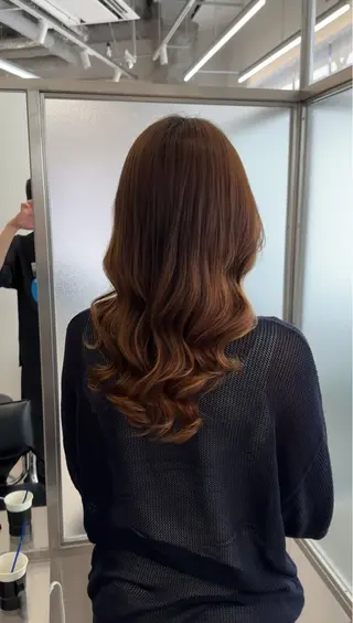 セミロング パーマ ARMONY大阪店 コテ巻き風パーマのヘアスタイル