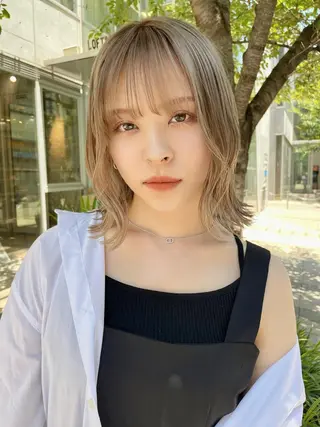 ミディアム カラー 髪質改善 中川　翔のヘアスタイル