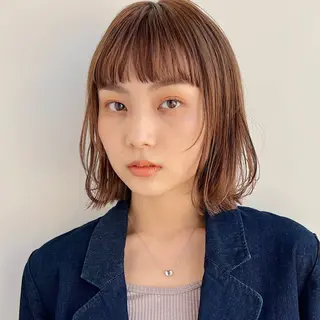 ショート カラー あやめ【顔まわり/レ イヤー/柔らかカラ】のヘアスタイル
