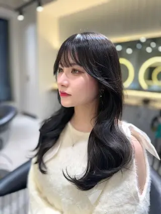 セミロング カラー ハルナ/ハイトーン‎ /lond uluのヘアスタイル