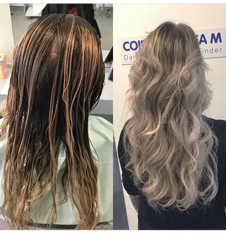 セミロング カラー レイヤーカット BLend 渋谷のヘアスタイル