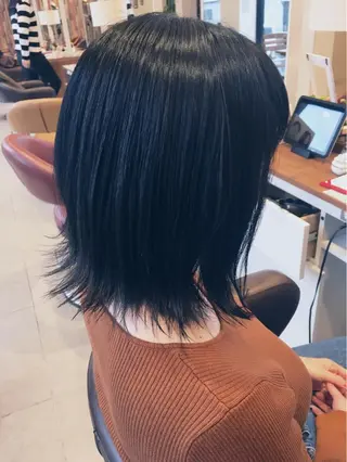 ミディアム カラー パーマ ヘアアレンジ メンズ キッズ ネイル マツエク・マツパ ひがし さゆりのヘアスタイル