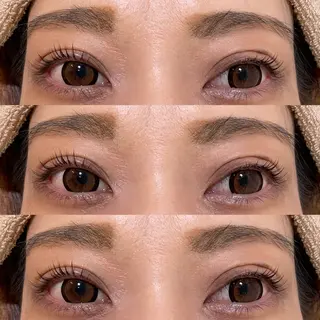 マツエク・マツパ レイヤー/顔周り/透 明感カラー/うる艶のヘアスタイル