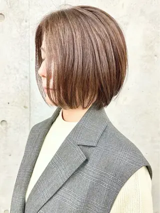 ミディアム 小顔ボブ/お悩み解決 /ボブパーマ/とういのヘアスタイル