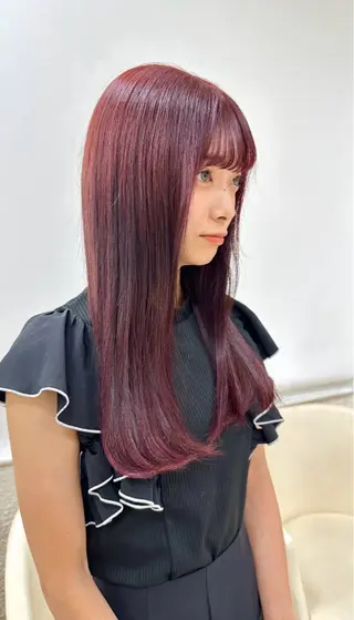 ロング カラー お悩み改善 黄金比みくのヘアスタイル