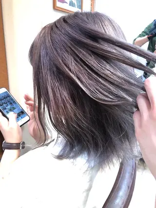 セミロング カラー 100%髪質改善特化 TRUNSのヘアスタイル