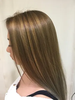 ロング カラー ヘアアレンジ きむえり/髪質改善 /セット/カラーのヘアスタイル