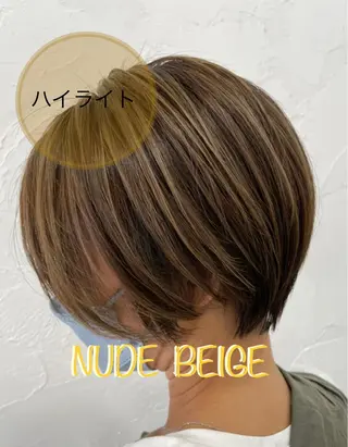 ショート カラー YUZUKI/艶カラ ー/丸みショートのヘアスタイル