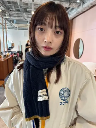 ミディアム パーマ カラー CEINE OURのヘアスタイル