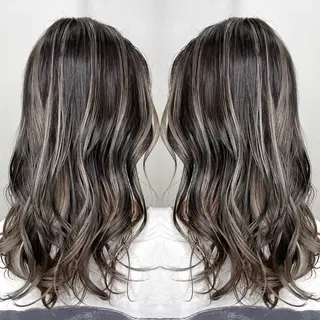 ミディアム カラー 縮毛/レイヤー 韓国/橋口のヘアスタイル