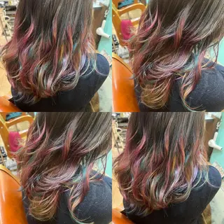 セミロング カラー 原宿サロン代表 デザインカラー伊藤卓のヘアスタイル