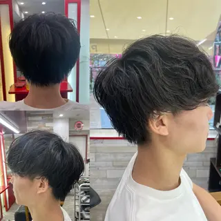 ショート パーマ メンズ 看板犬がお出迎え◎ 初めてでも安心◎のヘアスタイル